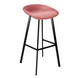 Kick Barhocker Finn Hoch - Velvet - Rosa