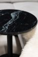 Kick Beistelltisch Marble Rund Hoch - Schwarz