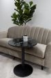 Kick Beistelltisch Marble Rund Hoch - Schwarz