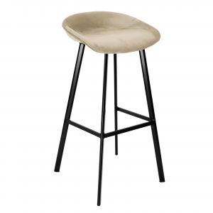 Kick Barhocker Finn Hoch - Velvet - Champagner