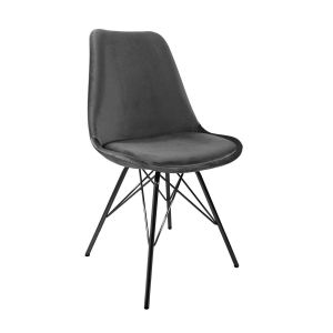 Kick Schalenstuhl Velvet - Dunkelgrau - Dunkelgrau