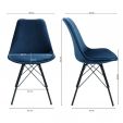 Kick Schalenstuhl Velvet - Dunkelblau - Dunkelblau