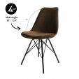 Kick Schalenstuhl Velvet - kaffee - Kaffeebraun