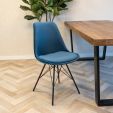 Kick Schalenstuhl Velvet - Dunkelblau - Dunkelblau