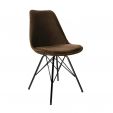 Kick Schalenstuhl Velvet - kaffee - Kaffeebraun