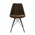Kick Schalenstuhl Velvet - kaffee - Kaffeebraun