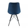 Kick Schalenstuhl Velvet - Dunkelblau - Dunkelblau