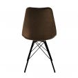 Kick Schalenstuhl Velvet - kaffee - Kaffeebraun