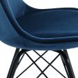 Kick Schalenstuhl Velvet - Dunkelblau - Dunkelblau