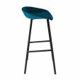 Kick Barhocker Finn Hoch - Velvet - Blau