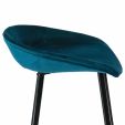 Kick Barhocker Finn Hoch - Velvet - Blau
