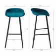 Kick Barhocker Finn Hoch - Velvet - Blau