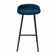 Kick Barhocker Finn Hoch - Velvet - Dunkelblau