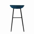 Kick Barhocker Finn Hoch - Velvet - Dunkelblau