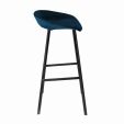 Kick Barhocker Finn Hoch - Velvet - Dunkelblau
