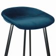 Kick Barhocker Finn Hoch - Velvet - Dunkelblau