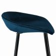 Kick Barhocker Finn Hoch - Velvet - Dunkelblau