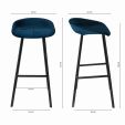 Kick Barhocker Finn Hoch - Velvet - Dunkelblau
