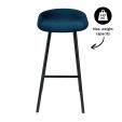 Kick Barhocker Finn Hoch - Velvet - Dunkelblau