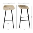 Kick Barhocker Finn Hoch - Velvet - Champagner