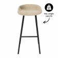 Kick Barhocker Finn Hoch - Velvet - Champagner