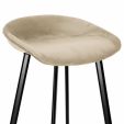 Kick Barhocker Finn Hoch - Velvet - Champagner