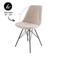 Kick Schalenstuhl Velvet - Champagner - Champagner