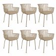 6er Set Kick Gartenstuhl Otis - Weiss - Beige