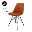 Kick Schalenstuhl Velvet - Orange - Orange