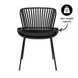 6er Set Kick Gartenstuhl Lot - Schwarz