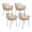 4e Set Kick Gartenstuhl Otis - Weiss - Beige
