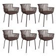6er Set Kick Gartenstuhl Otis - Braun