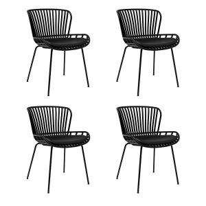 4er Set Kick Gartenstuhl Lot - Schwarz