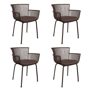 4er Set Kick Gartenstuhl Otis - Braun