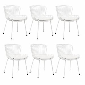 6er Set Kick Gartenstuhl Lot - Weiß