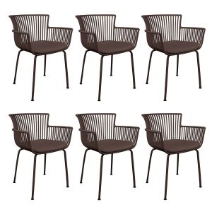 6er Set Kick Gartenstuhl Otis - Braun