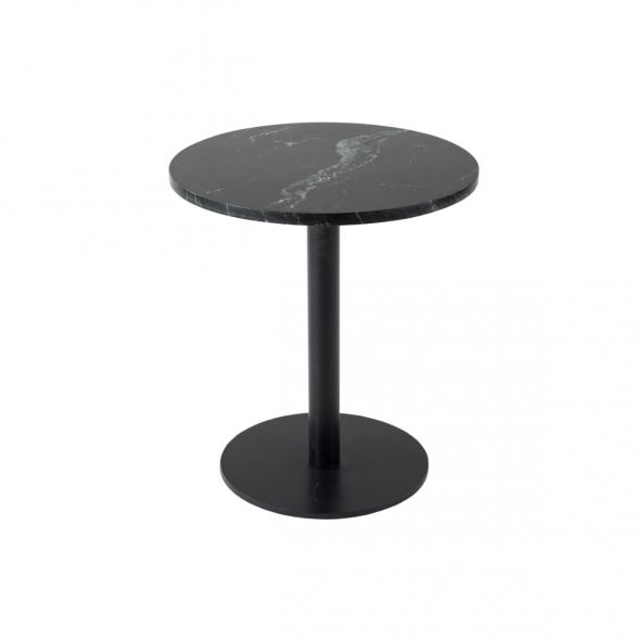 Kick Beistelltisch Marble Rund Hoch - Schwarz