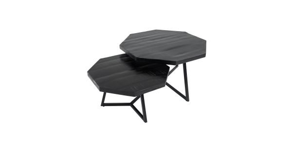 Kick Couchtischset Hexagon - Schwarz