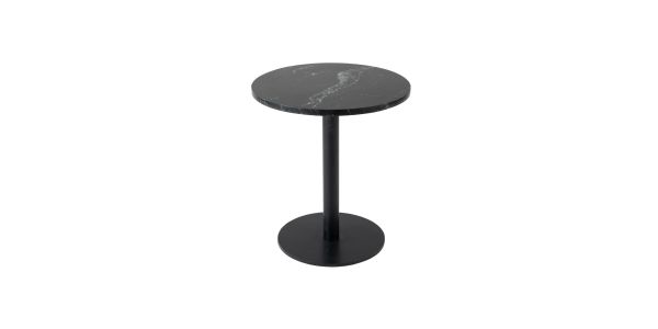 Kick Beistelltisch Marble Rund Hoch - Schwarz