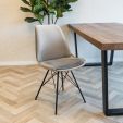 Kick Schalenstuhl Velvet - Grau - Grau