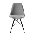 Kick Schalenstuhl Velvet - Grau - Grau