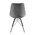 Kick Schalenstuhl Velvet - Grau - Grau