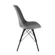 Kick Schalenstuhl Velvet - Grau - Grau