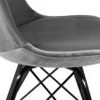 Kick Schalenstuhl Velvet - Grau - Grau