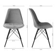 Kick Schalenstuhl Velvet - Grau - Grau