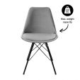 Kick Schalenstuhl Velvet - Grau - Grau