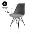 Kick Schalenstuhl Velvet - Grau - Grau