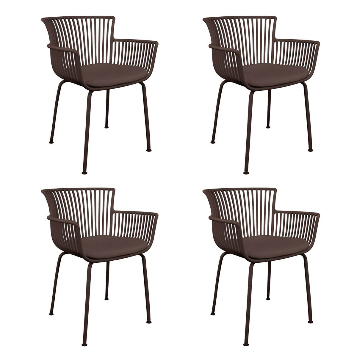 Kick Collection 4er Set Kick Gartenstuhl Otis - Braun