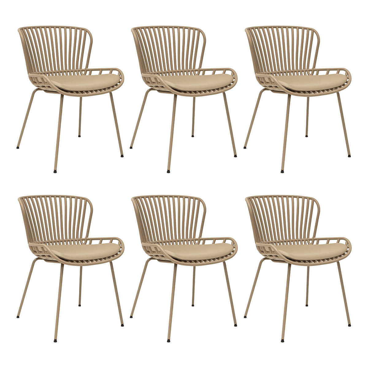 Kick Collection 6er Set Kick Gartenstuhl Lot - Beige