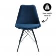 Kick Schalenstuhl Velvet – Dunkelblau